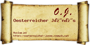 Oesterreicher Jónás névjegykártya
